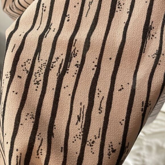 70s Vintage Rustic Stripe Mauve Button-down Dress - Picture 4 of 11